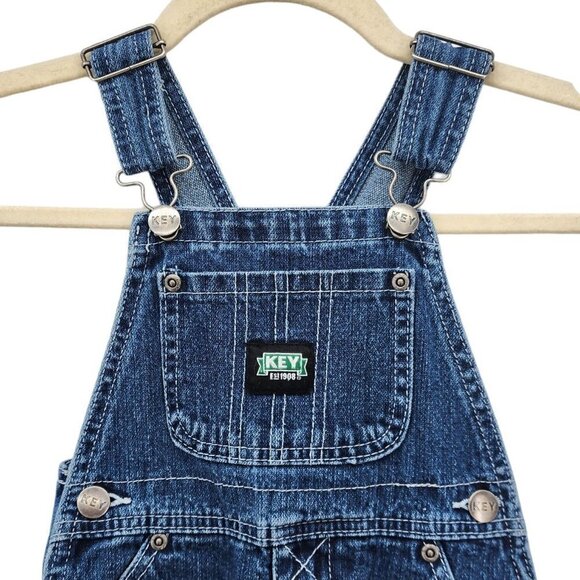 Key Apparel Imperial Denim Jean Overall Carpenter Bibs Child Toddler 2T - Picture 2 of 8